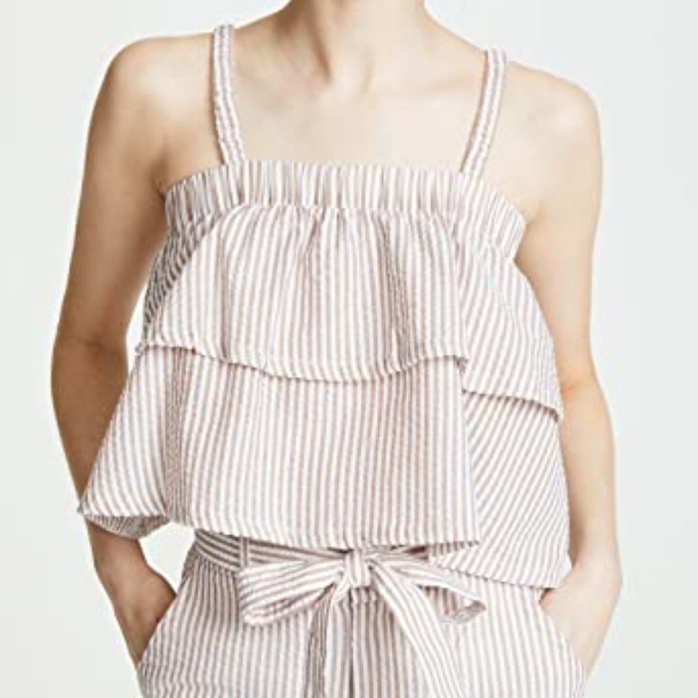 English Factory Seersucker Tank and Paper Bag Pants set